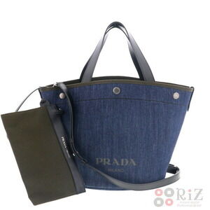 PRADA Tote Bag Denim Indigo Blue bnwtN